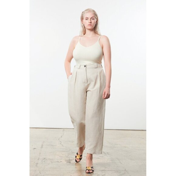 Mara Hoffman Linen Organic Cotton Jade Straight Leg Pants Size 18 - Picture 1 of 9